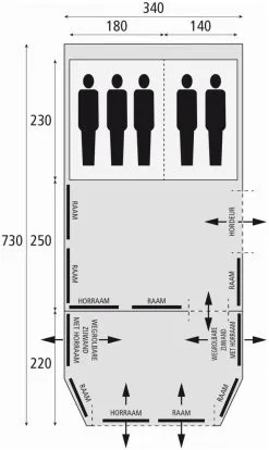 Bardani Royal Prestige 340 RSC Beige-Anthracite -Familienzelt bardani royal prestige 340 rsc beige anthracite 1