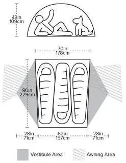 Big Agnes Copper Spur HV UL3 -Familienzelt big agnes copper spur hv ul3 orange orange 1 1 1