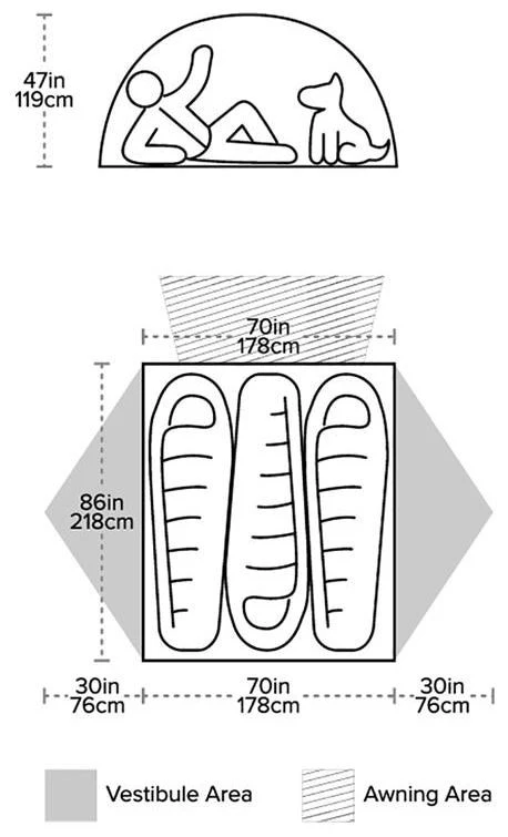 Big Agnes Salt Creek SL3 Gray-Lt Gray 5 Big Agnes Salt Creek SL3 Gray-Lt Gray – Bild 3