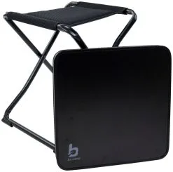 Bo-Camp Hocker + Stützblatt Inklapbaar Black -Familienzelt bo camp krukje oplegblad inklapbaar zwart 40 x 40 x 48 5 cm zwart 3