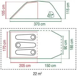 Coleman Cortes 3 Green Demo Green -Familienzelt coleman cortes 3 demo 1