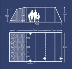 Kampa Croyde 6 AIR TC Demo -Familienzelt kampa croyde 6 air tc demo 1