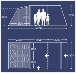 Kampa Hayling 4 AIR -Familienzelt kampa hayling 4 air 1