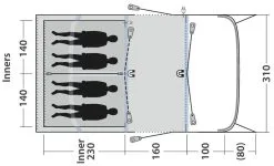 Outwell Hayward Lake 4ATC Navy Night -Familienzelt outwell hayward lake 4atc navy night 2 3