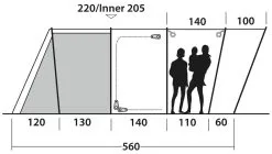 Outwell Montana 6PE Navy Night -Familienzelt outwell montana 6pe navy night 3 1