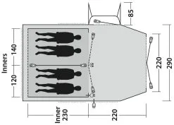 Outwell Nevada 4P Navy Night -Familienzelt outwell nevada 4pe navy night 2