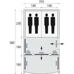 Safarica Indian Hills 310 Dark Shadow-Grey-Briljant Blue -Familienzelt safarica indian hills 310 grijs antraciet 4
